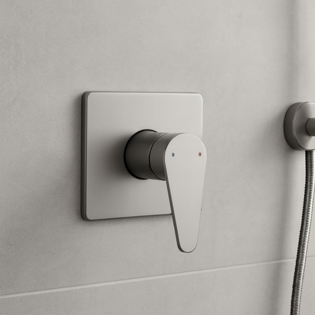 Mezclador Ducha Empotrado Color Gris Concreto Monocontrol