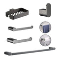 Set Premium Baño Gris Níquel Antihuellas Kassel (5 Piezas)