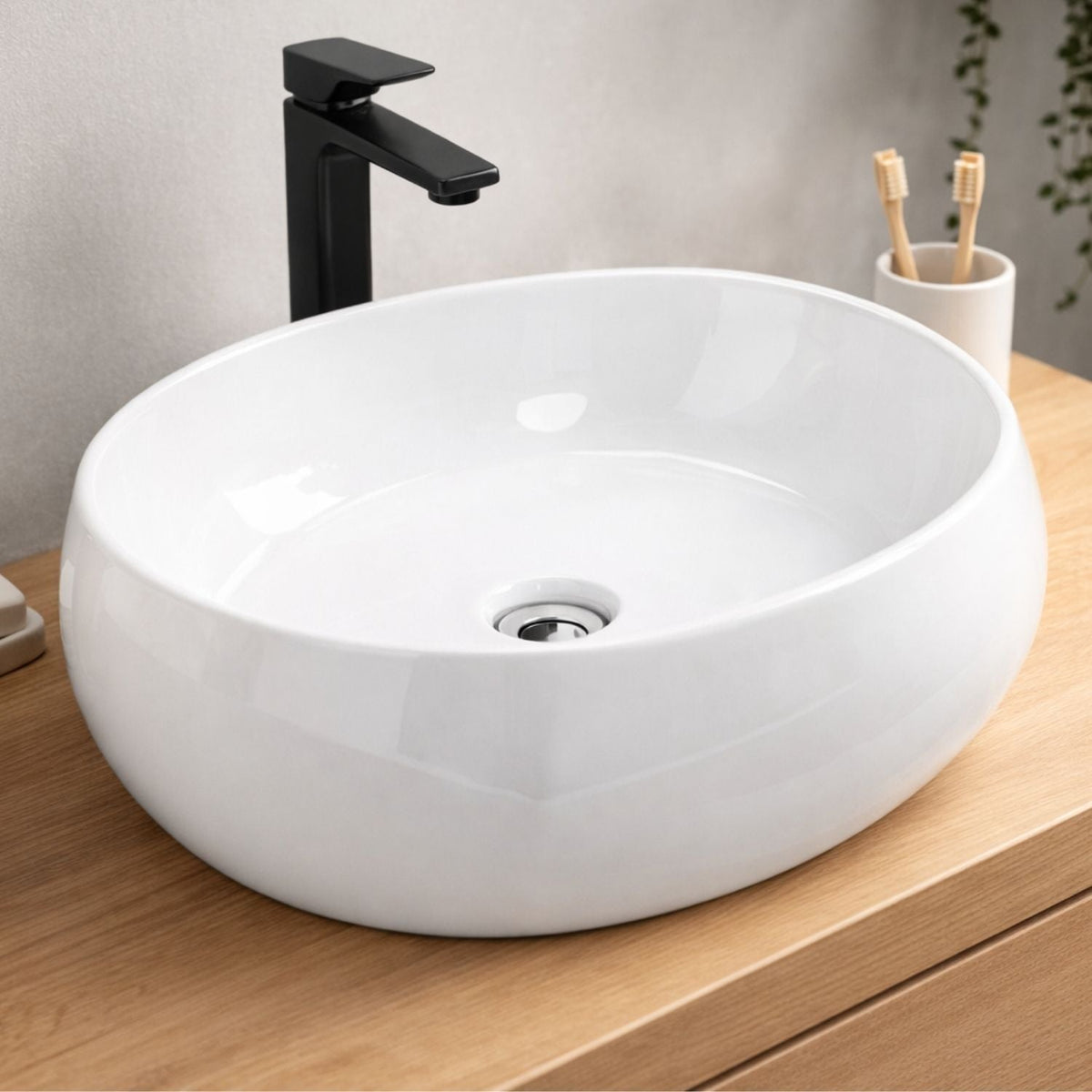 Lavamanos Fiorentino Blanco Sobreponer en Porcelana 40 x 37 x 15.5 cm