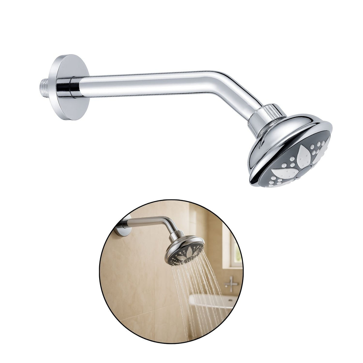 Ducha Regadera ABS Redonda Cromada Filtro Ahorro Agua