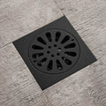 Rejilla De Piso Flor Negra 10 X 10 cm