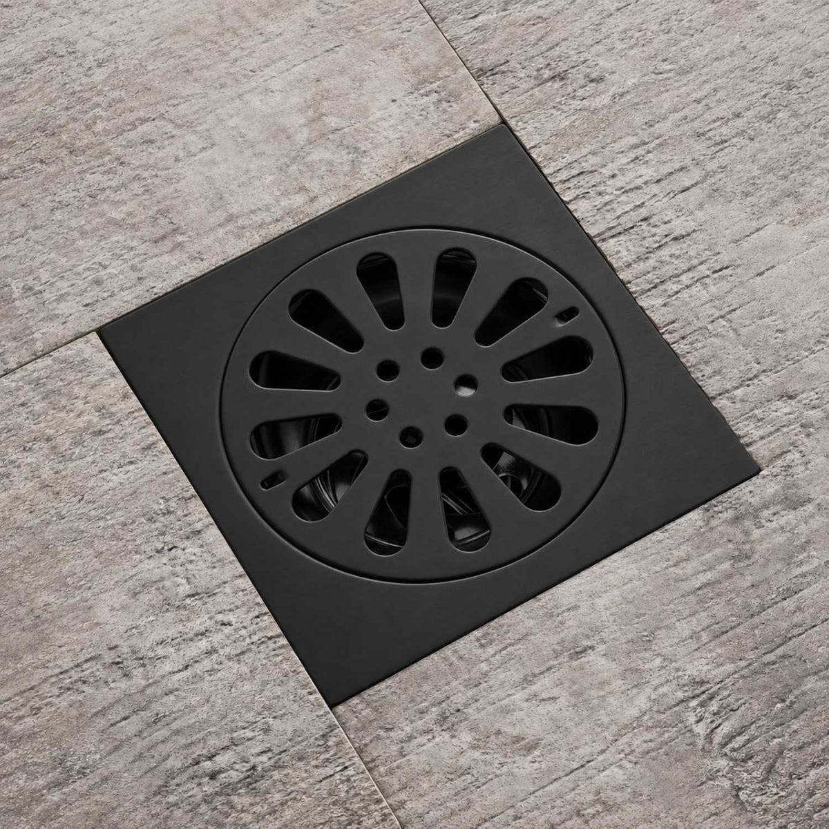 Rejilla De Piso Flor Negra 10 X 10 cm