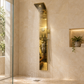 Torre De Ducha Oro Brillante Con Bluetooth - 01 ambientacion