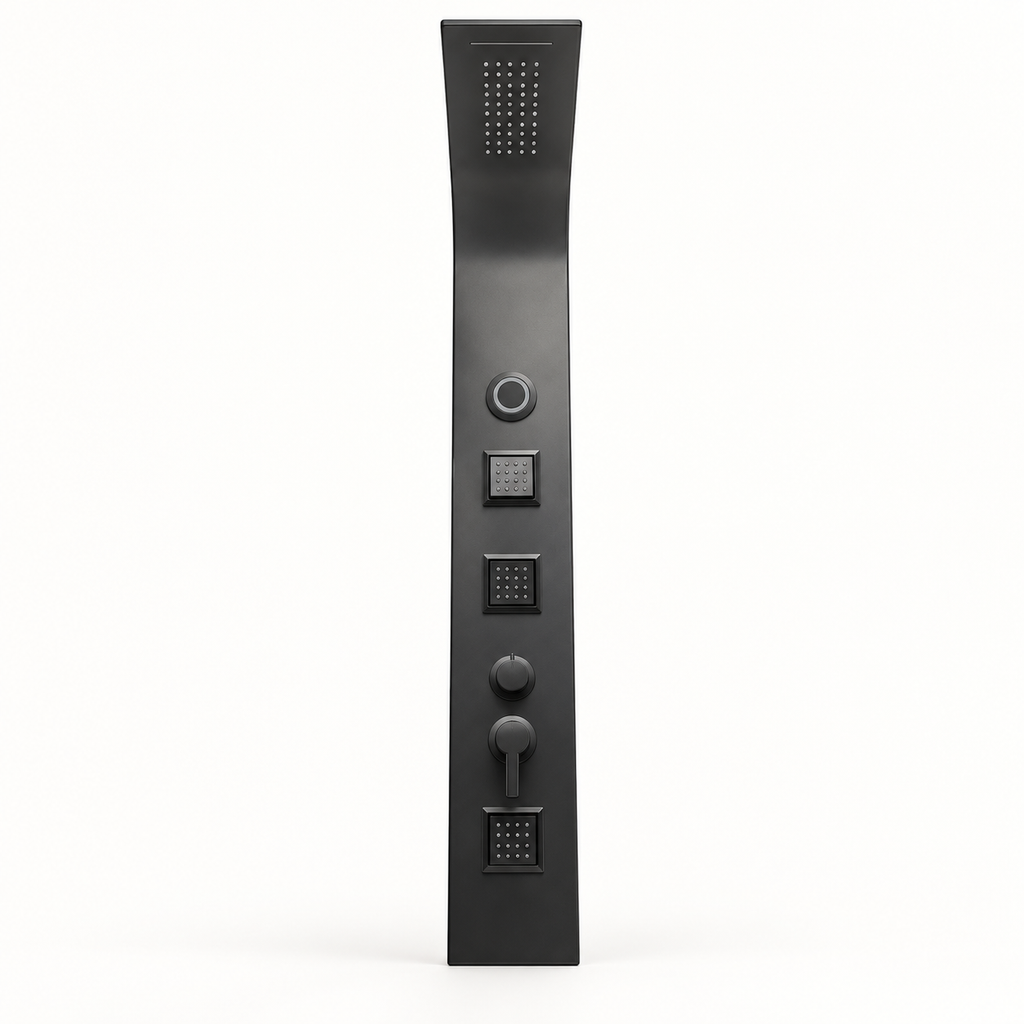 Torre De Ducha Negra Mate Con Bluetooth - 02 fondo-blanco