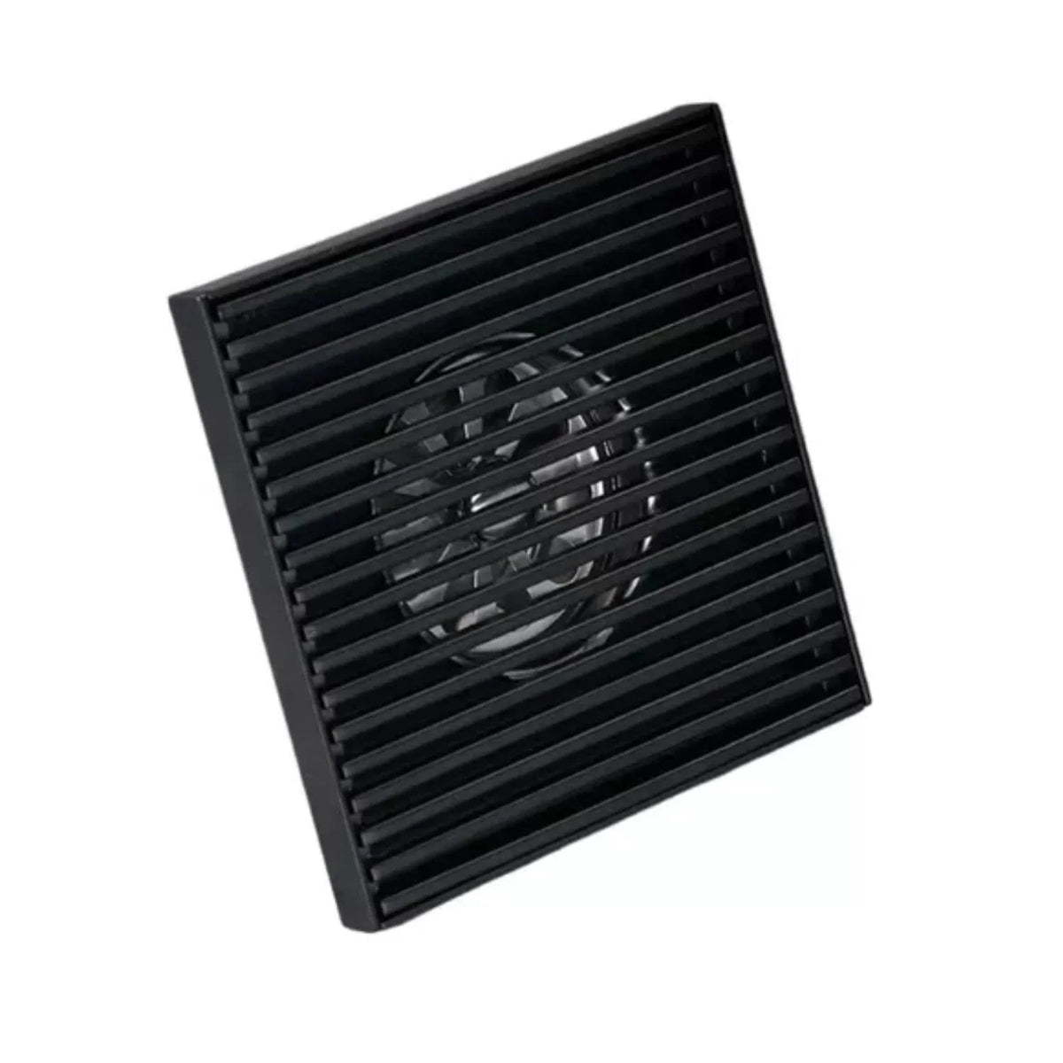 Combo Baño Negro 3 Piezas con Regadera Cuadrada 30 cm, Tubo Tipo L 40 cm y Rejilla Antiolores 10 x 10 cm