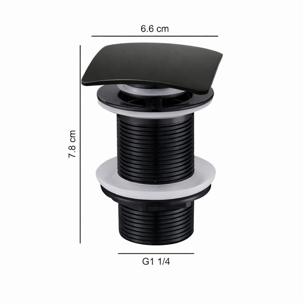 Desagüe Push Cuadrado Negro Mate 7,8 X 6,6 cm