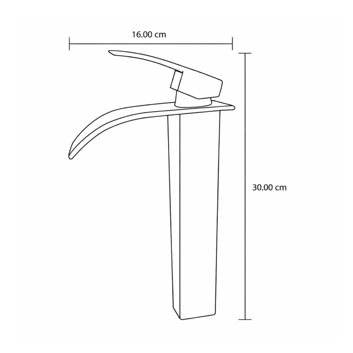 Grifería Monocontrol Alta Milán Cromada Para Lavamanos 30 cm