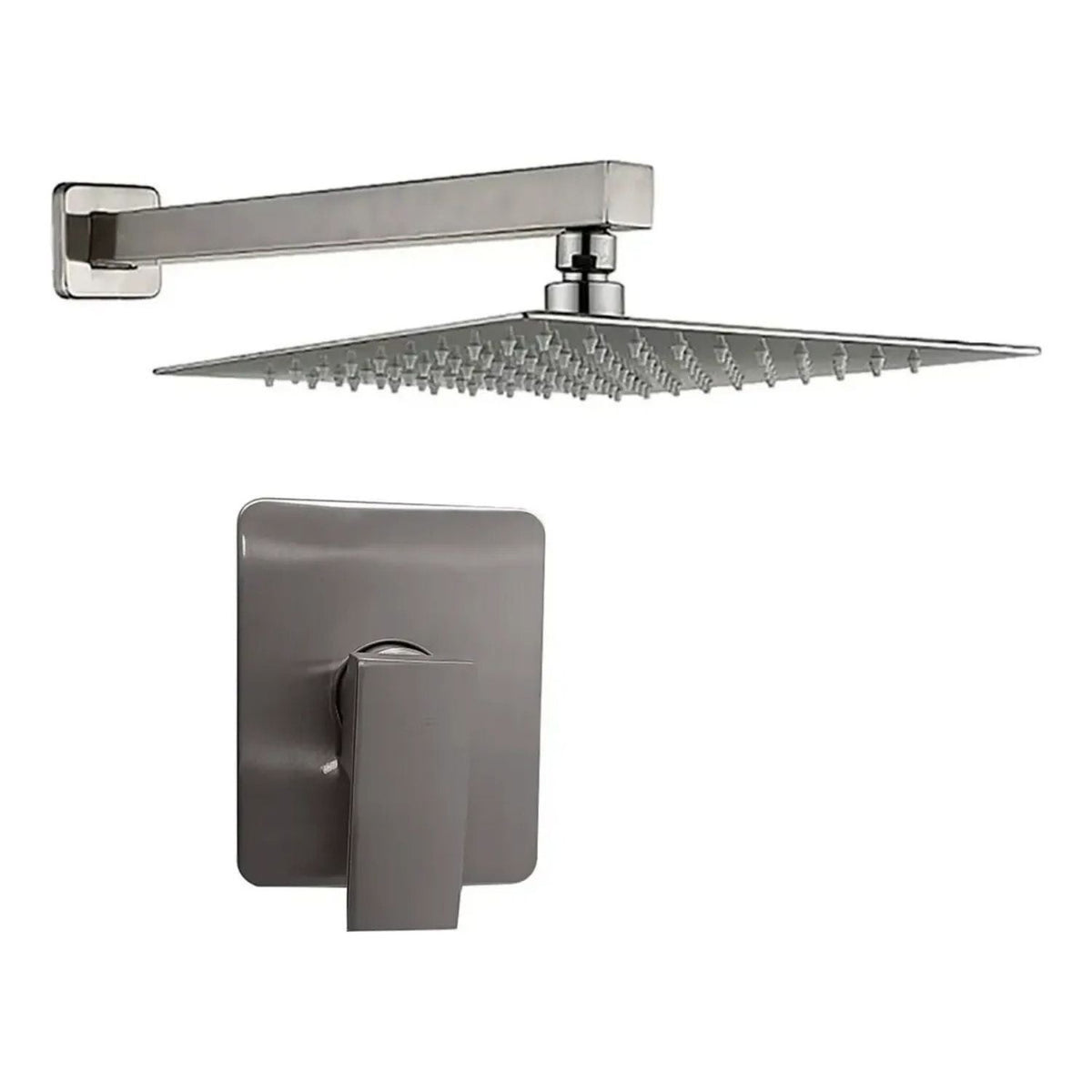 Conjunto De Ducha Orca Satinado Monocontrol Con Regadera De 8 Pulgadas