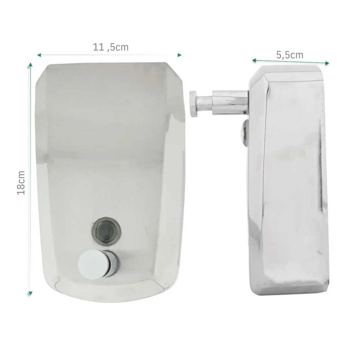 Dispensador de Jabón Líquido 800 ml Acero Inoxidable 304 para Pared Uso Institucional