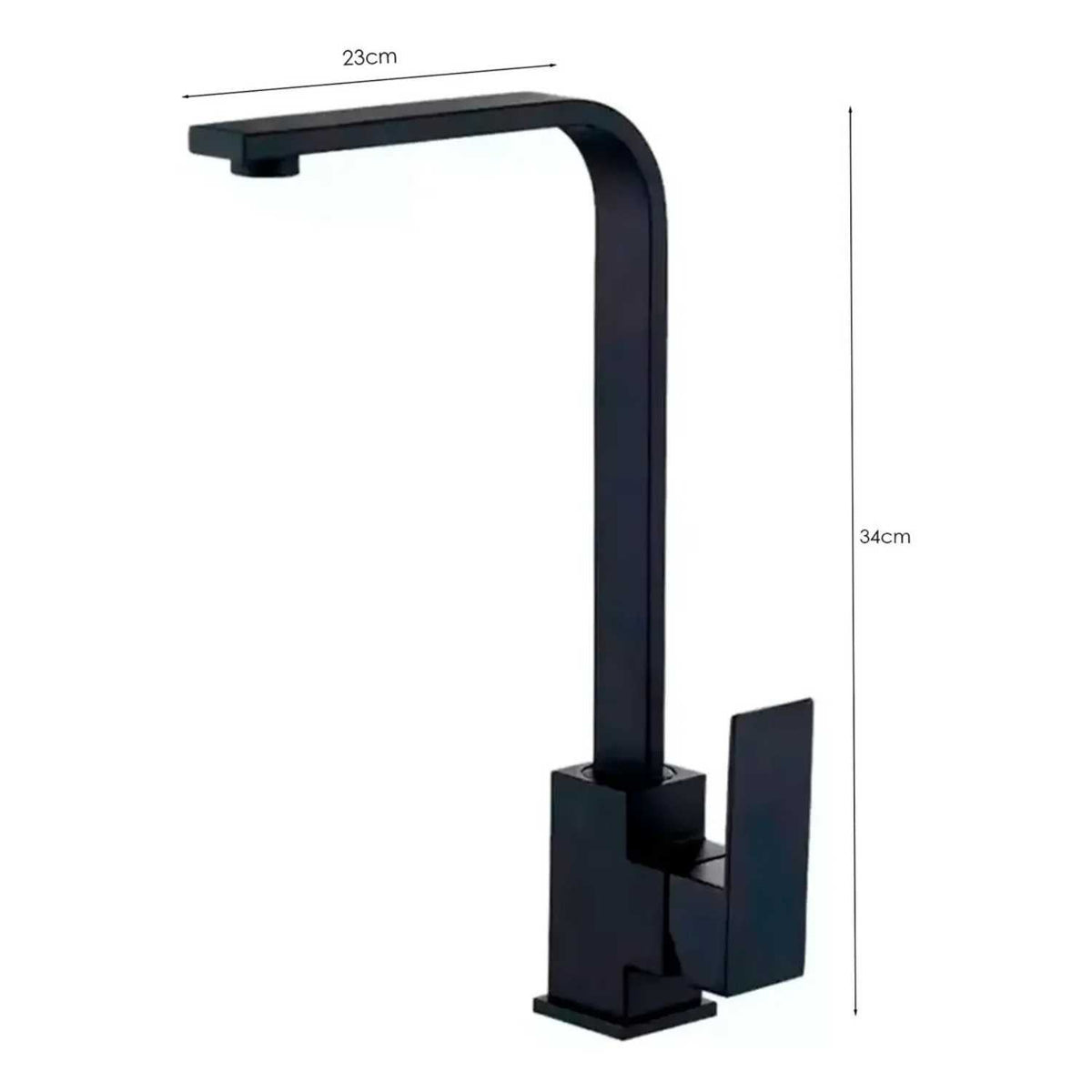 Grifería Monocontrol Lavaplatos Cuello En L Negro Mate 34 cm