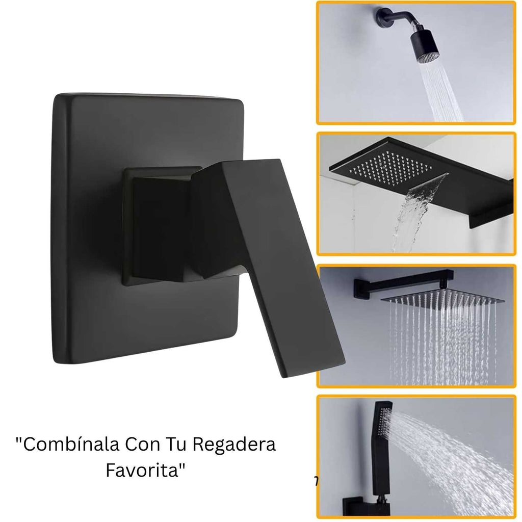 Grifería Ducha Monocontrol Negra Cuadrada Alta Calidad