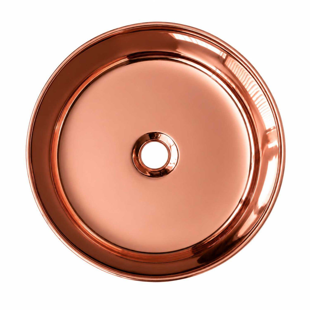 Lavamanos Redondo Oro Rosa de Sobreponer 36,5 × 36,5 × 12,5 cm
