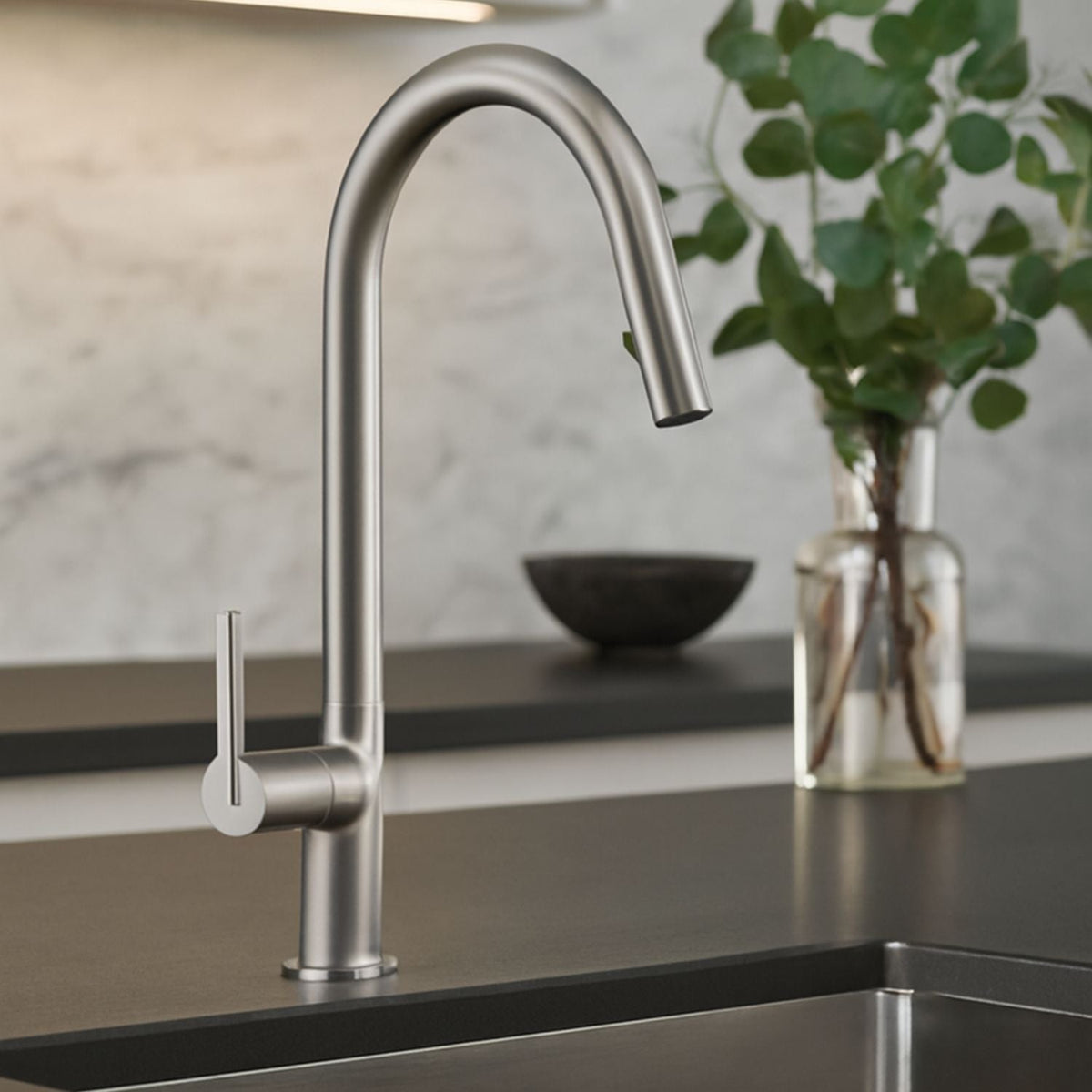 Llave Lavaplatos Monocontrol Sottile Gris Concreto Extraible