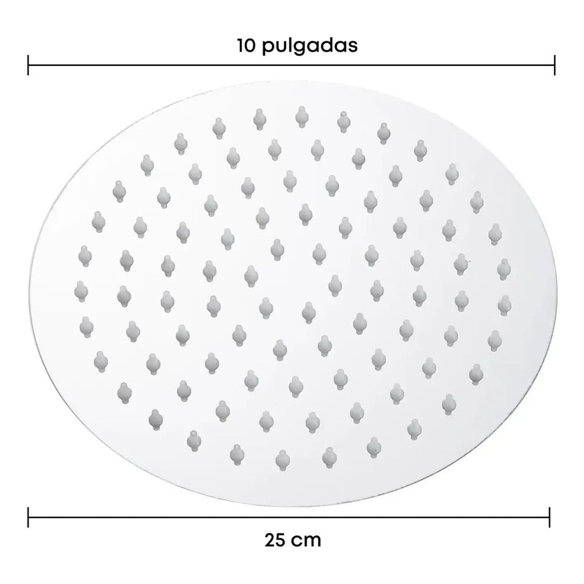 Cabezal de Ducha Circular de 10 Pulgadas en Acero Inoxidable