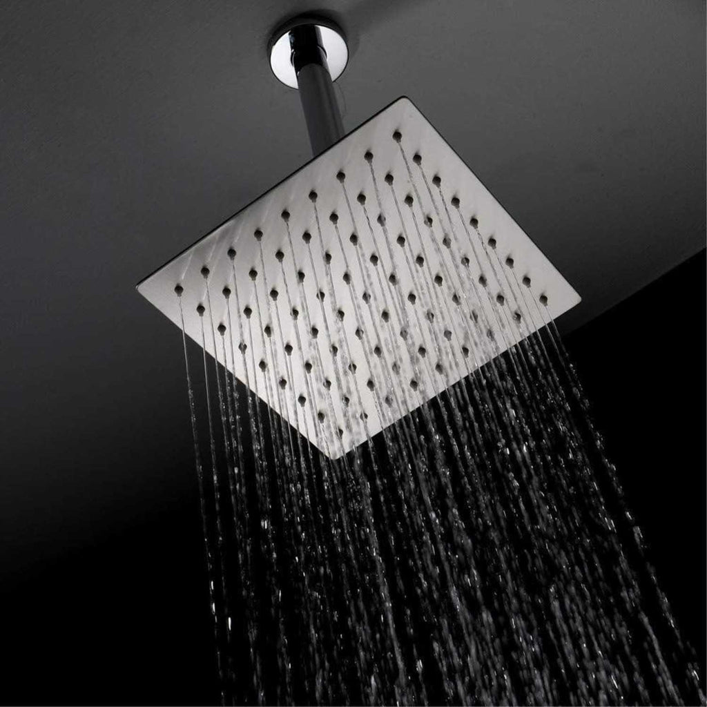 Regadera cuadrada cromada de 20 x 20 cm para ducha