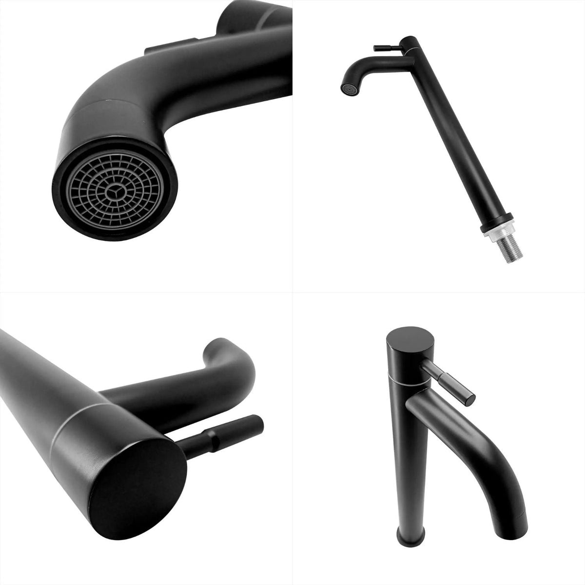 Llave Lavamanos Alta Negra 30 cm Tipo Bowl Monocontrol