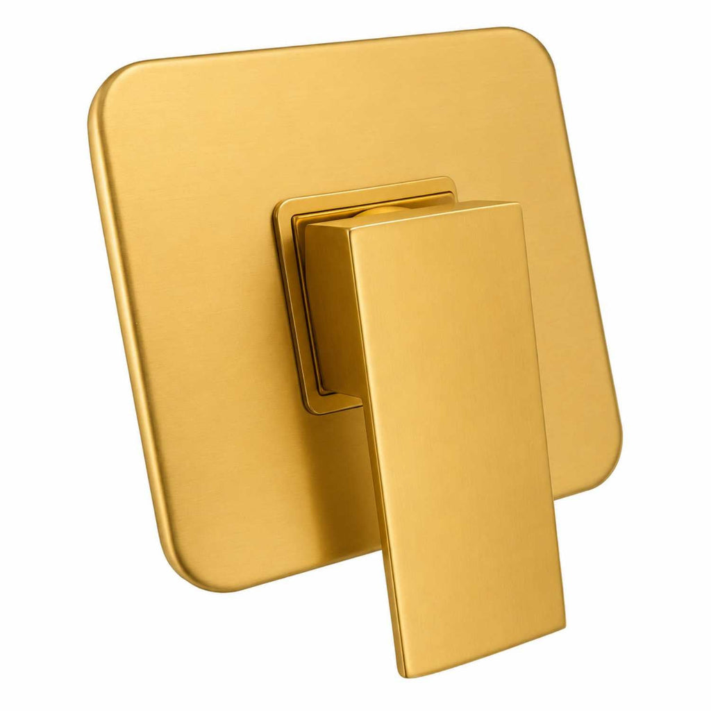 Monocontrol Ducha Cuadrado Oro 12 cm Empotrado para Baño