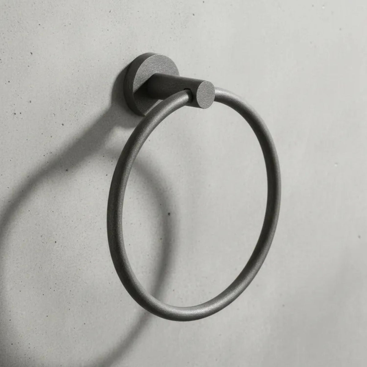 Juego Accesorios Baño Singolo X 6 Gris Concreto Diseño Moderno