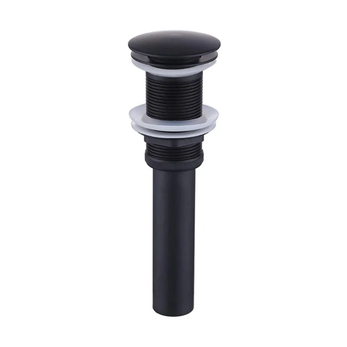 Desagüe Push para Lavamanos Negro Mate 7,8 cm de alto y 6,6 cm de ancho