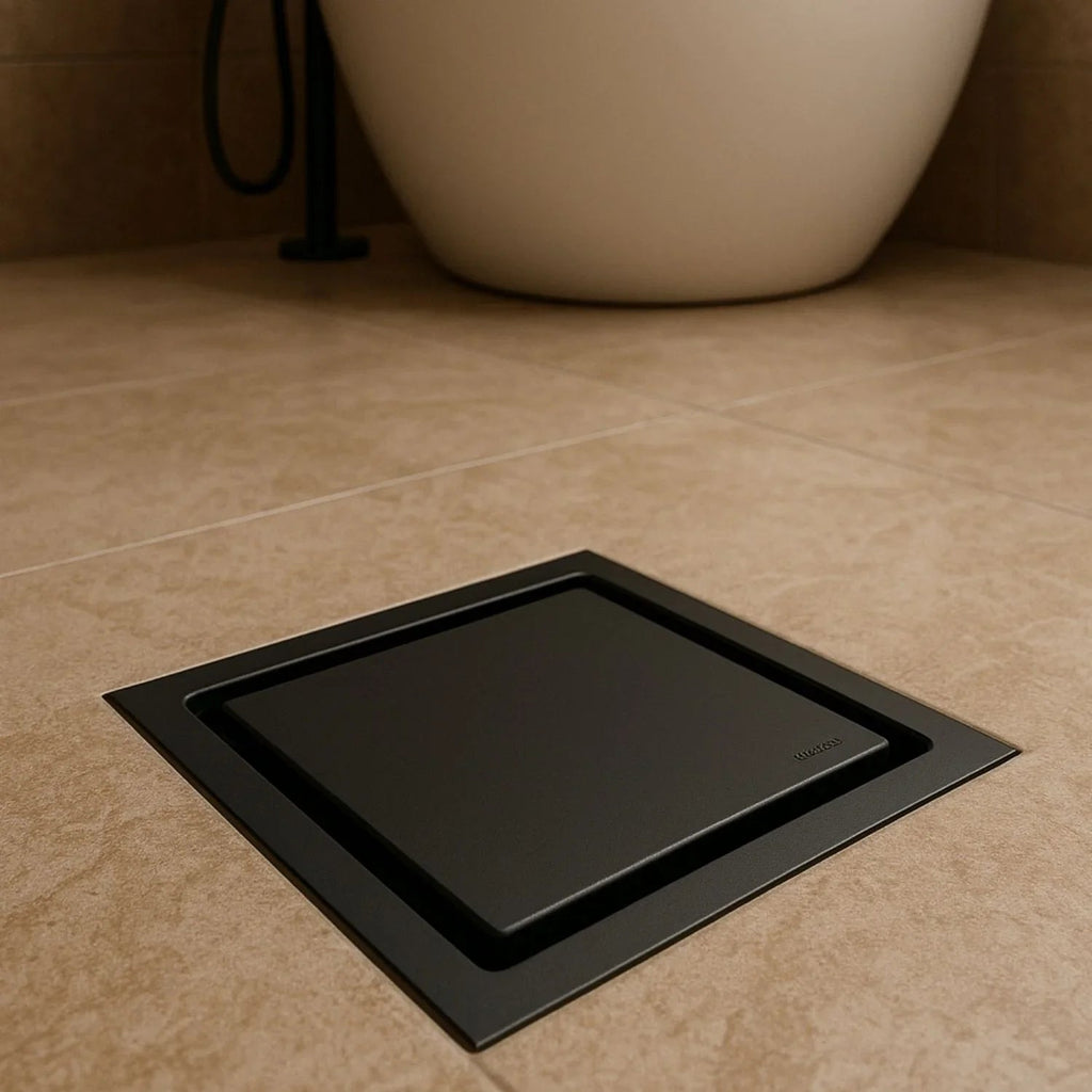 Rejilla Piso Invisible Acero Negro Mate 10X10