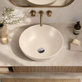 Lavamanos de Sobreponer Redondo en Porcelana Beige 31 × 31 cm