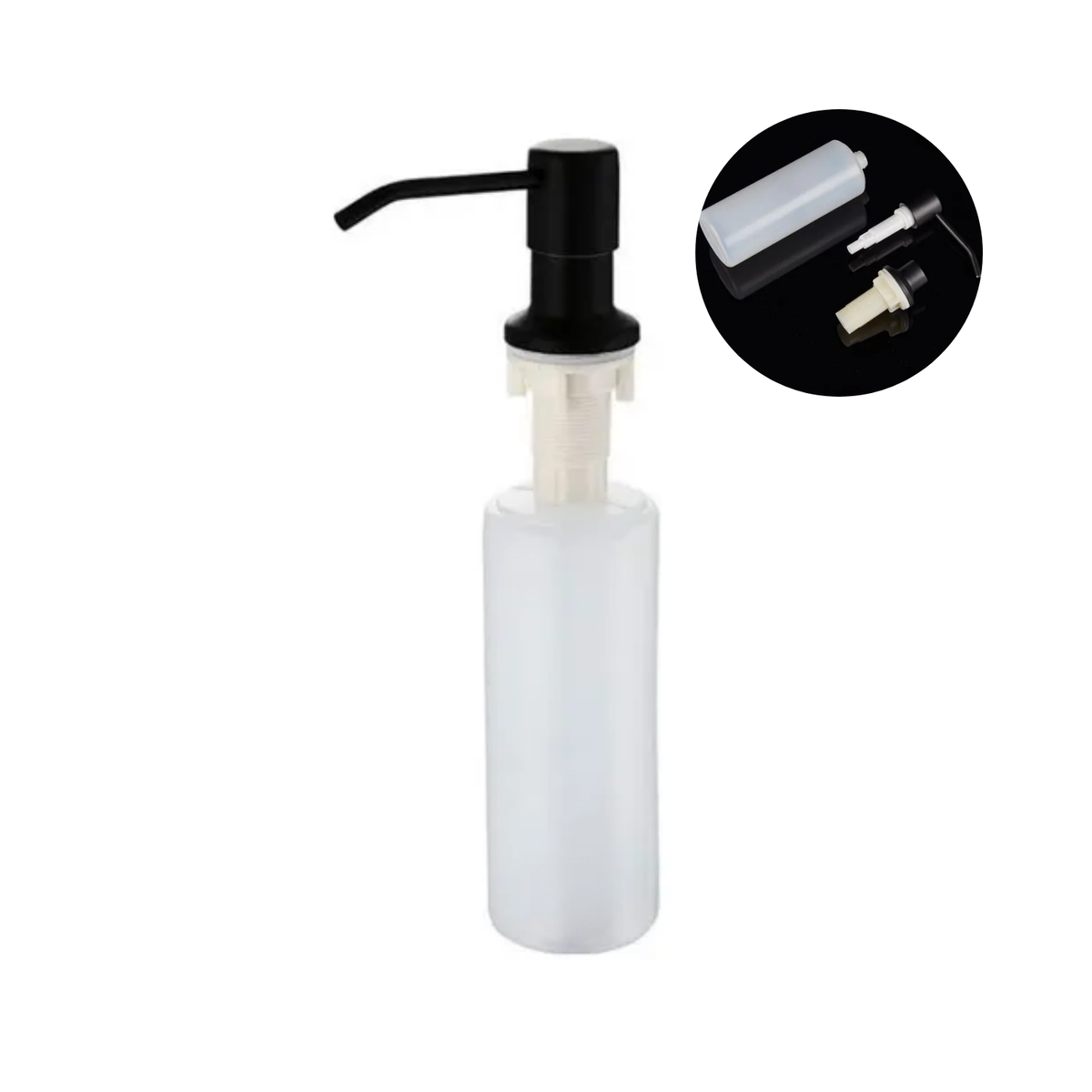 Dispensador De Jabón Para Lavaplatos Negro Mate Empotrable