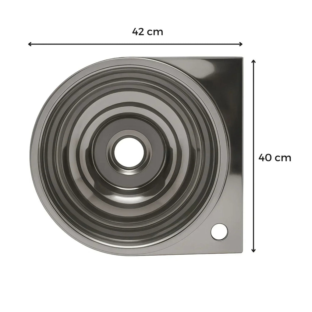 Set Lavamanos Plataforma Acero Inoxidable 40x42cm Pared + Desague