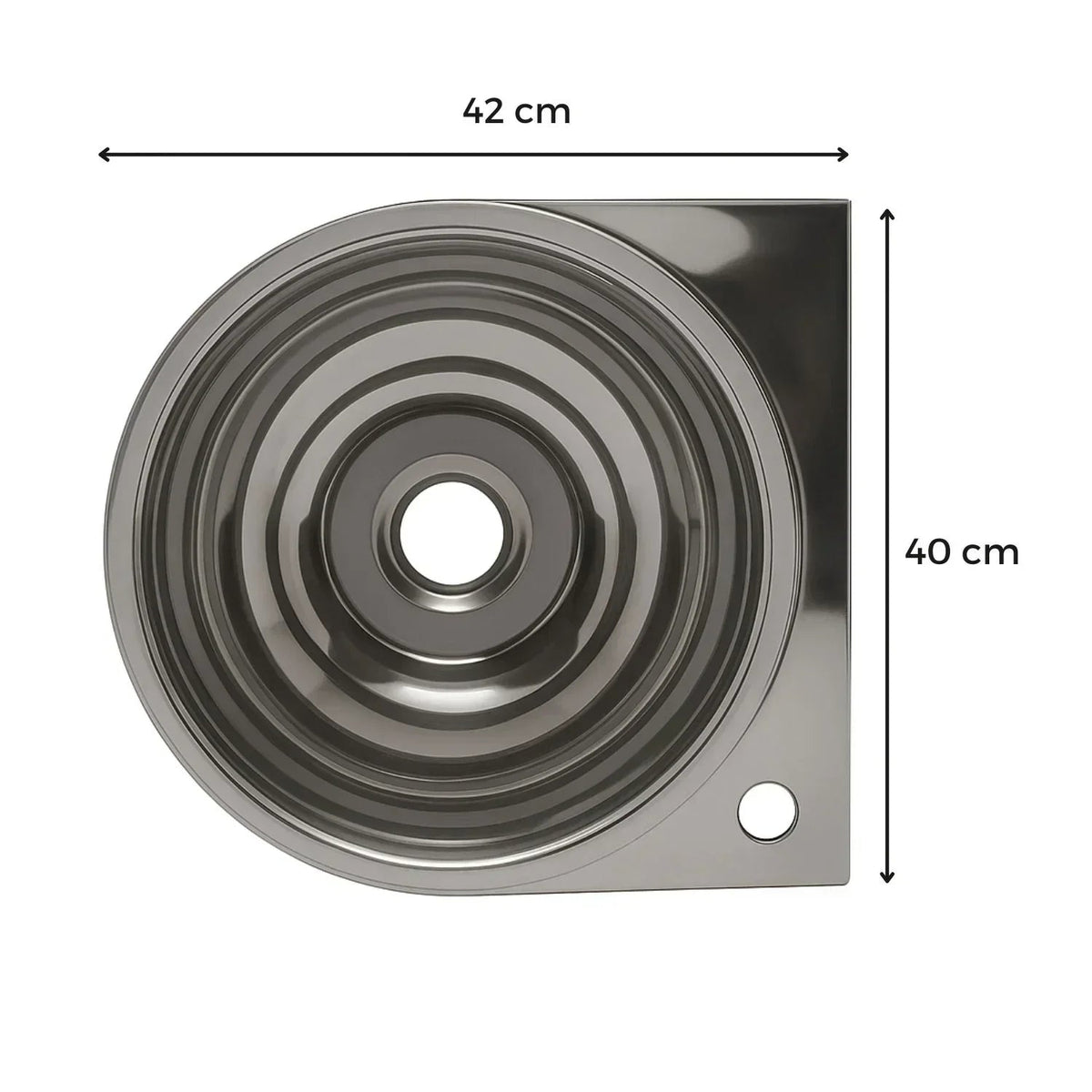 Set Lavamanos Plataforma Acero Inoxidable 40x42cm Pared + Desague