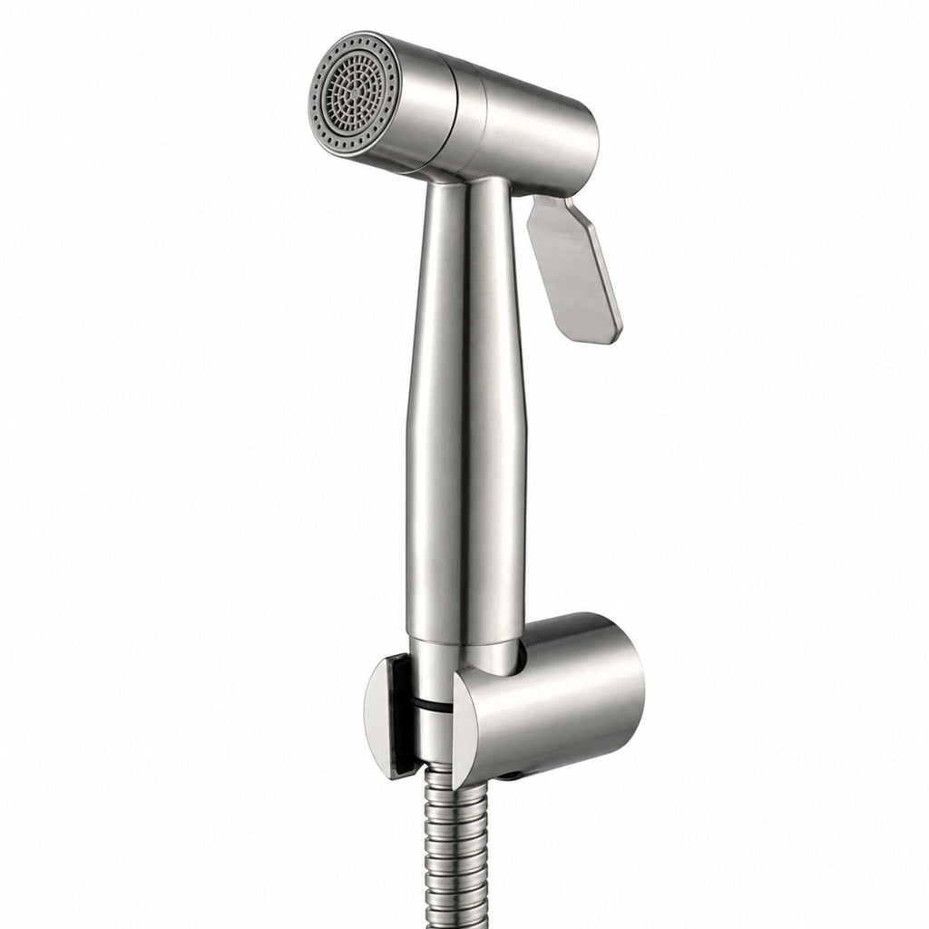 Kit Ducha Bidet Satinado En Acero 304 Con Manguera Y Soporte