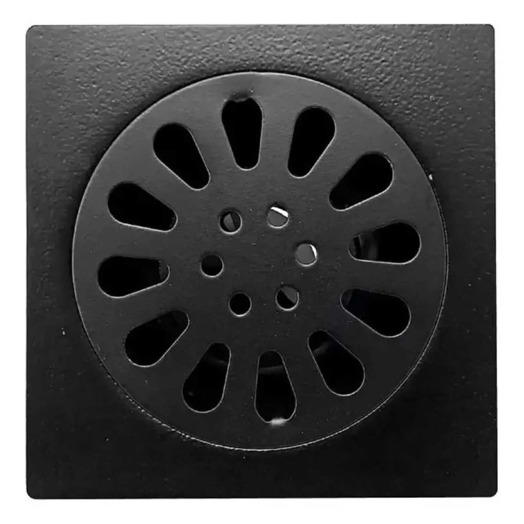 Rejilla De Piso Flor Negra 10 X 10 cm