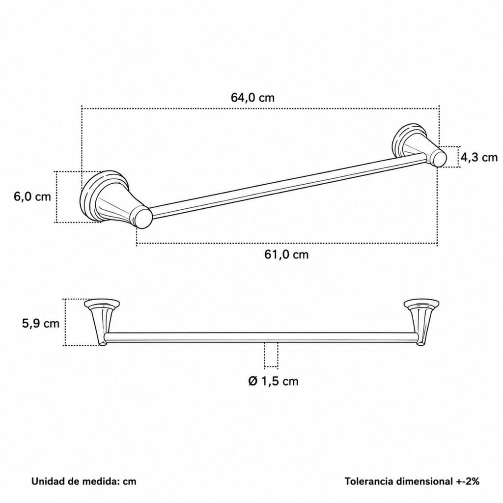 Set de Accesorios de Baño Colomba Cromado de 5 Piezas