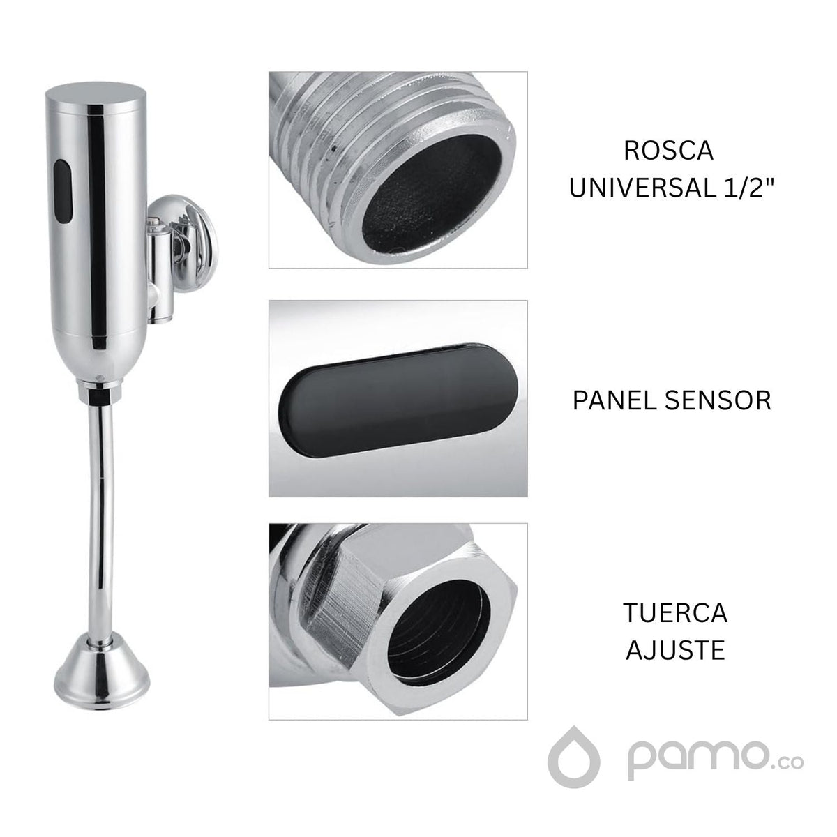 Valvula Descarga Automatica Orinal Sensor Infrarrojo Laton Cromado