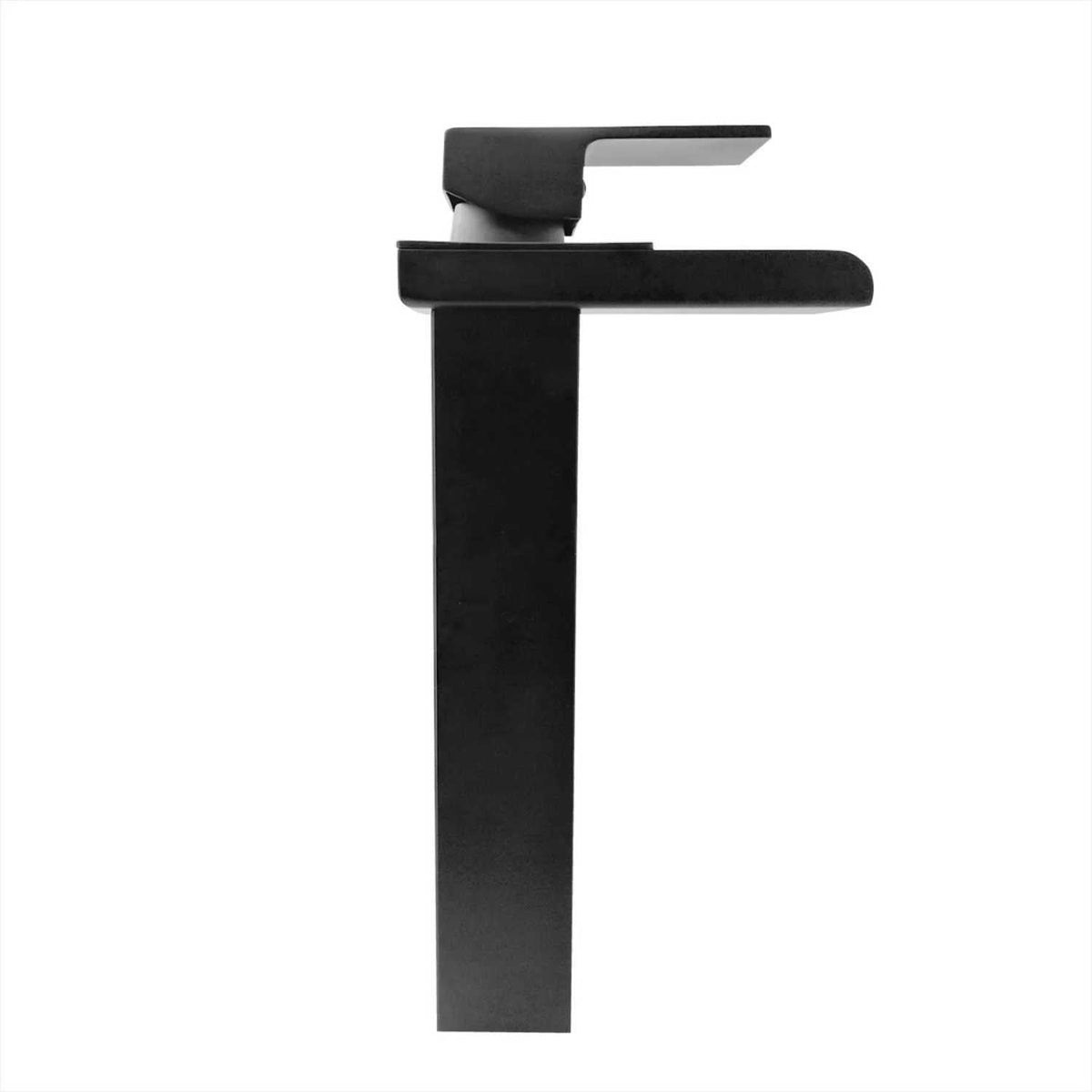 Grifería Monocontrol Cascada Negra Mate Para Lavamanos 29 cm
