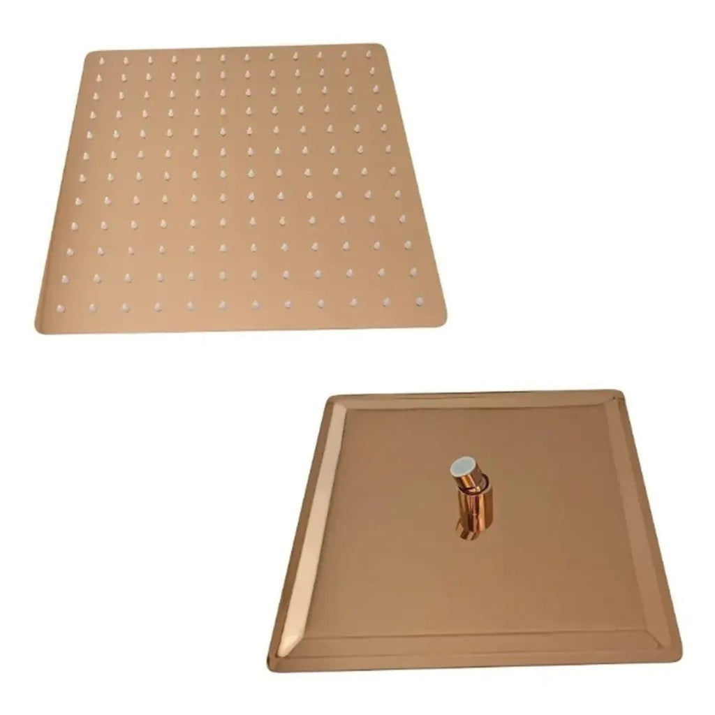 Conjunto De Ducha Orca Oro Rosa Monocontrol 20 X 20 cm