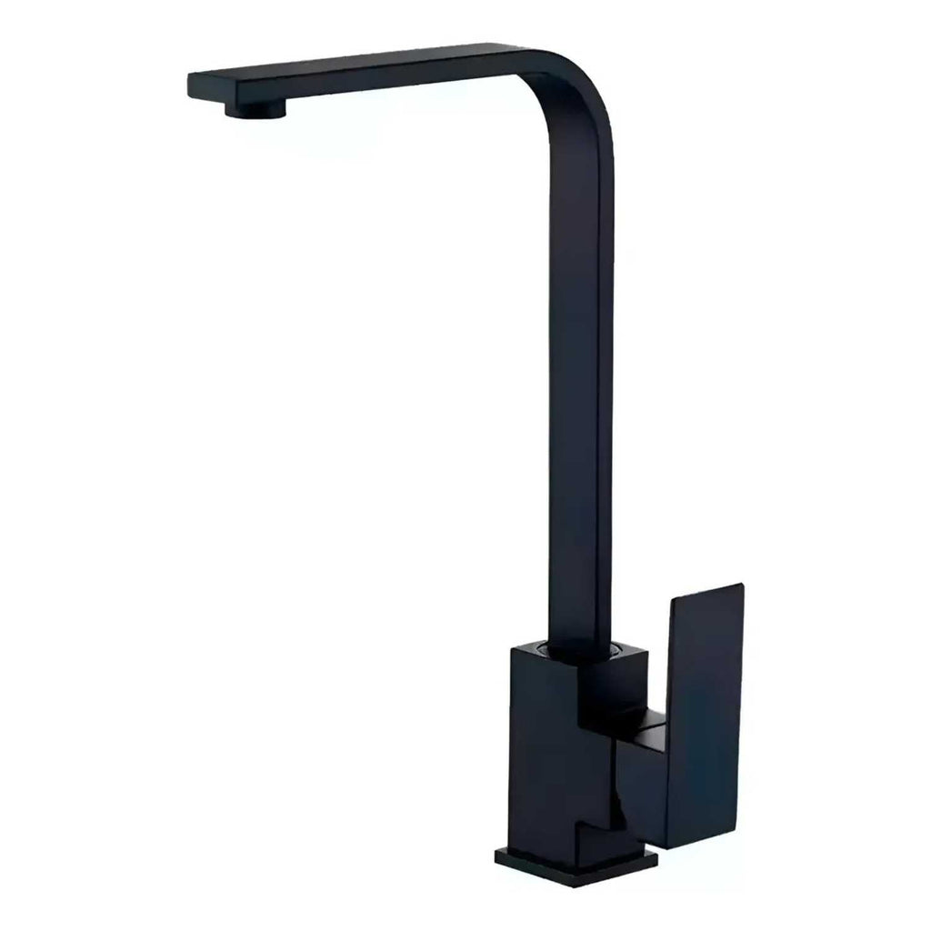 Grifería Monocontrol Lavaplatos Cuello En L Negro Mate 34 cm