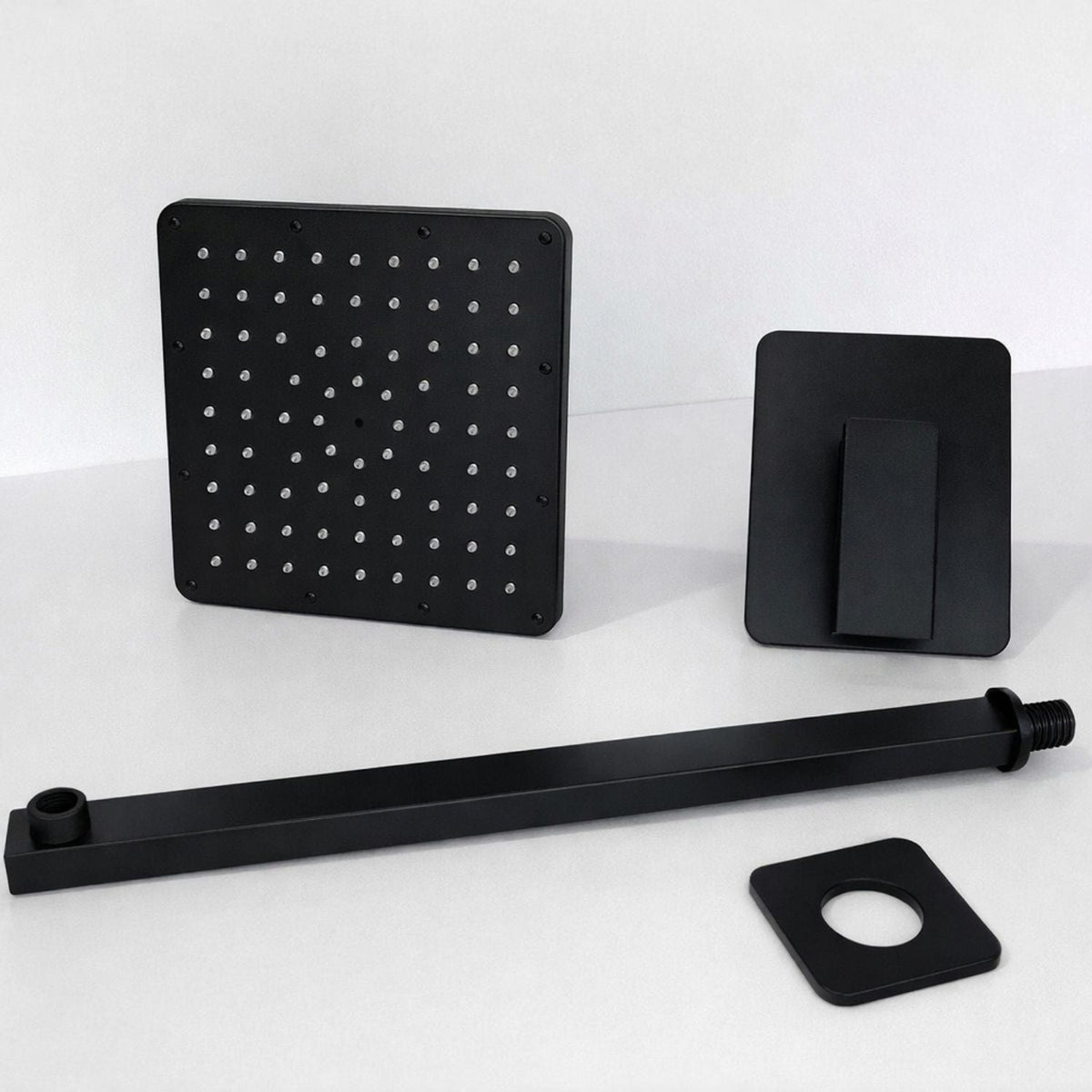Conjunto De Ducha Orca Negro Mate Con Regadera De 25 cm