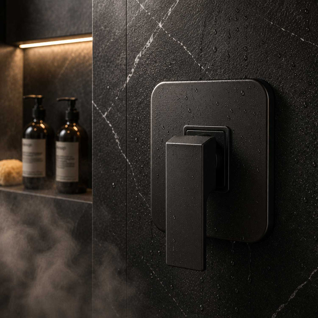 Grifería Ducha Monocontrol Negra Cuadrada Alta Calidad