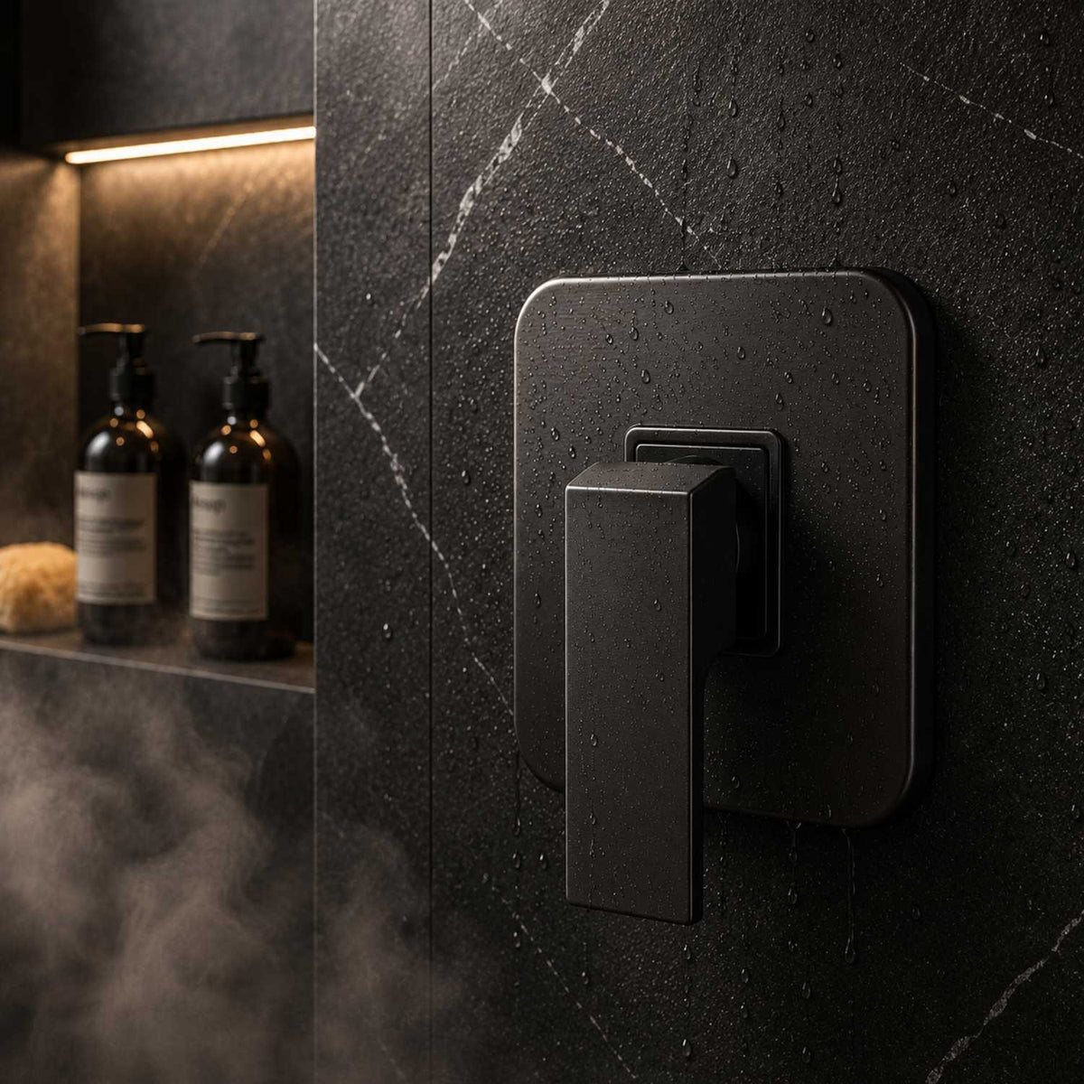 Grifería Ducha Monocontrol Negra Cuadrada Alta Calidad