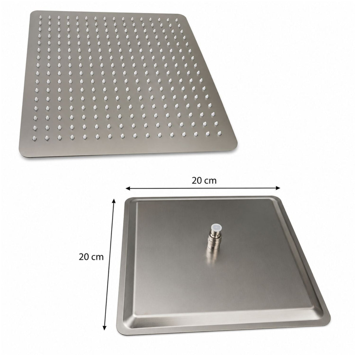 Conjunto De Ducha Orca Satinado Monocontrol Con Regadera De 8 Pulgadas
