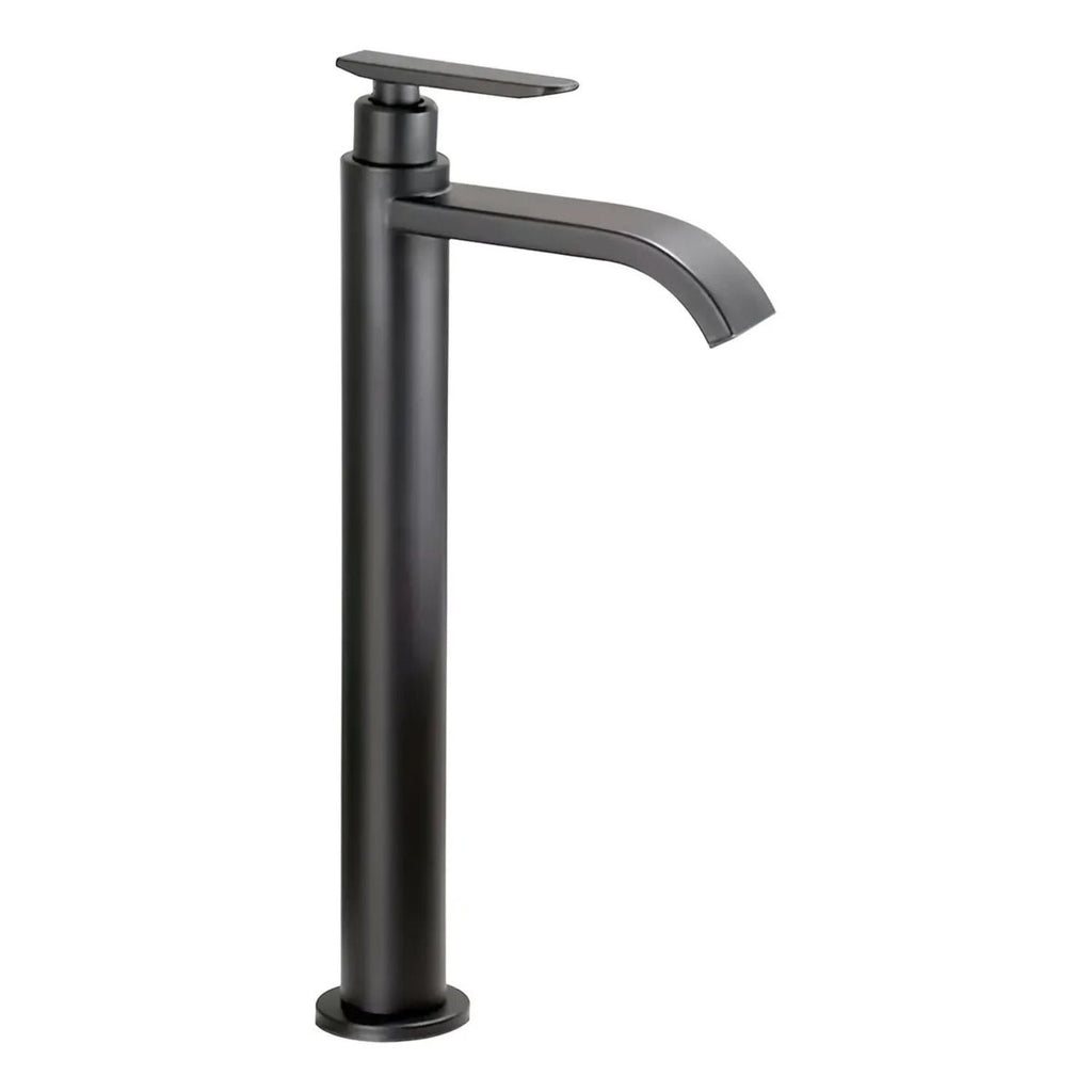 Llave Alta para Lavamanos Cascada 30,5 cm Agua Fría Negro Mate
