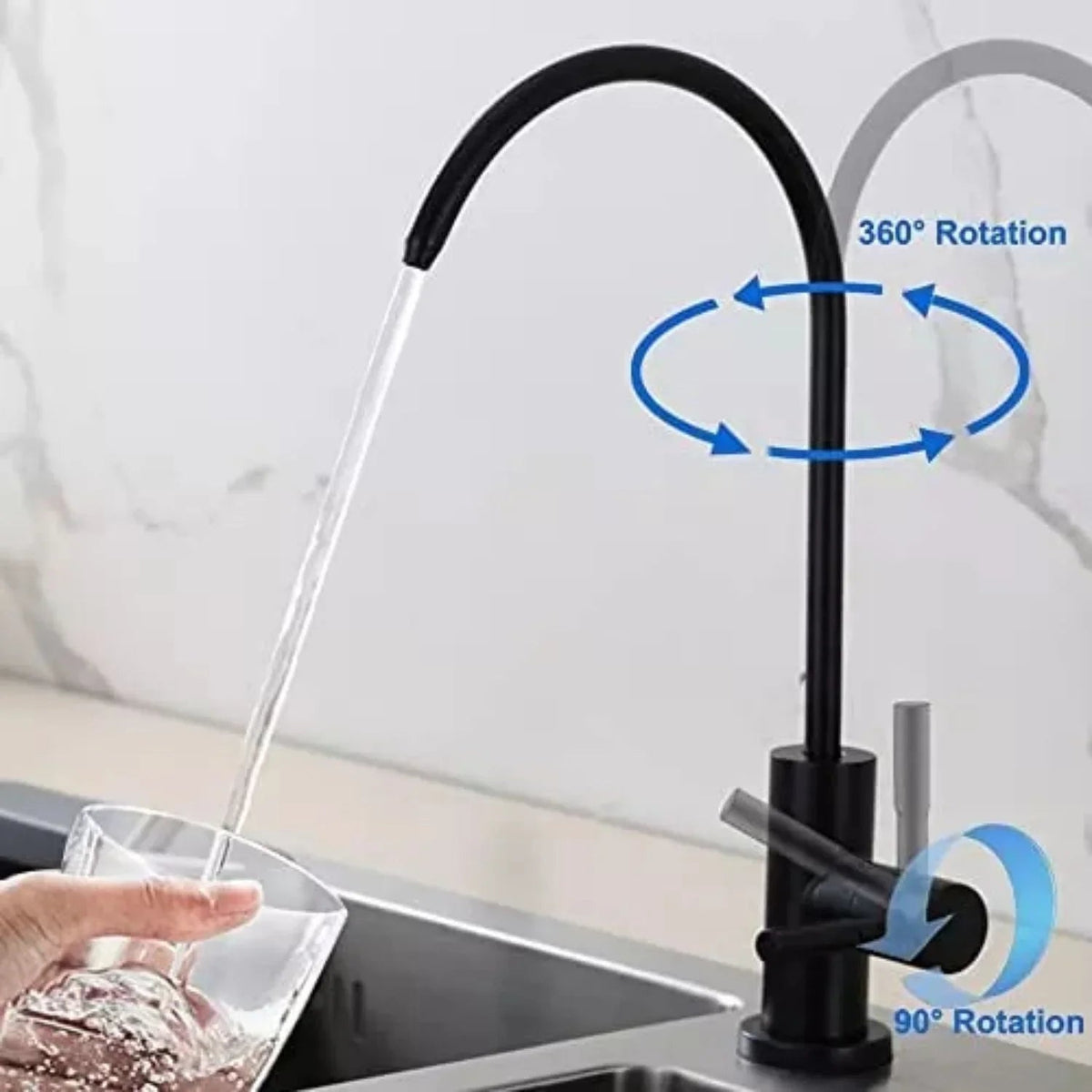 Llave para Filtro de Agua - Negro Mate -ACERO SUS304