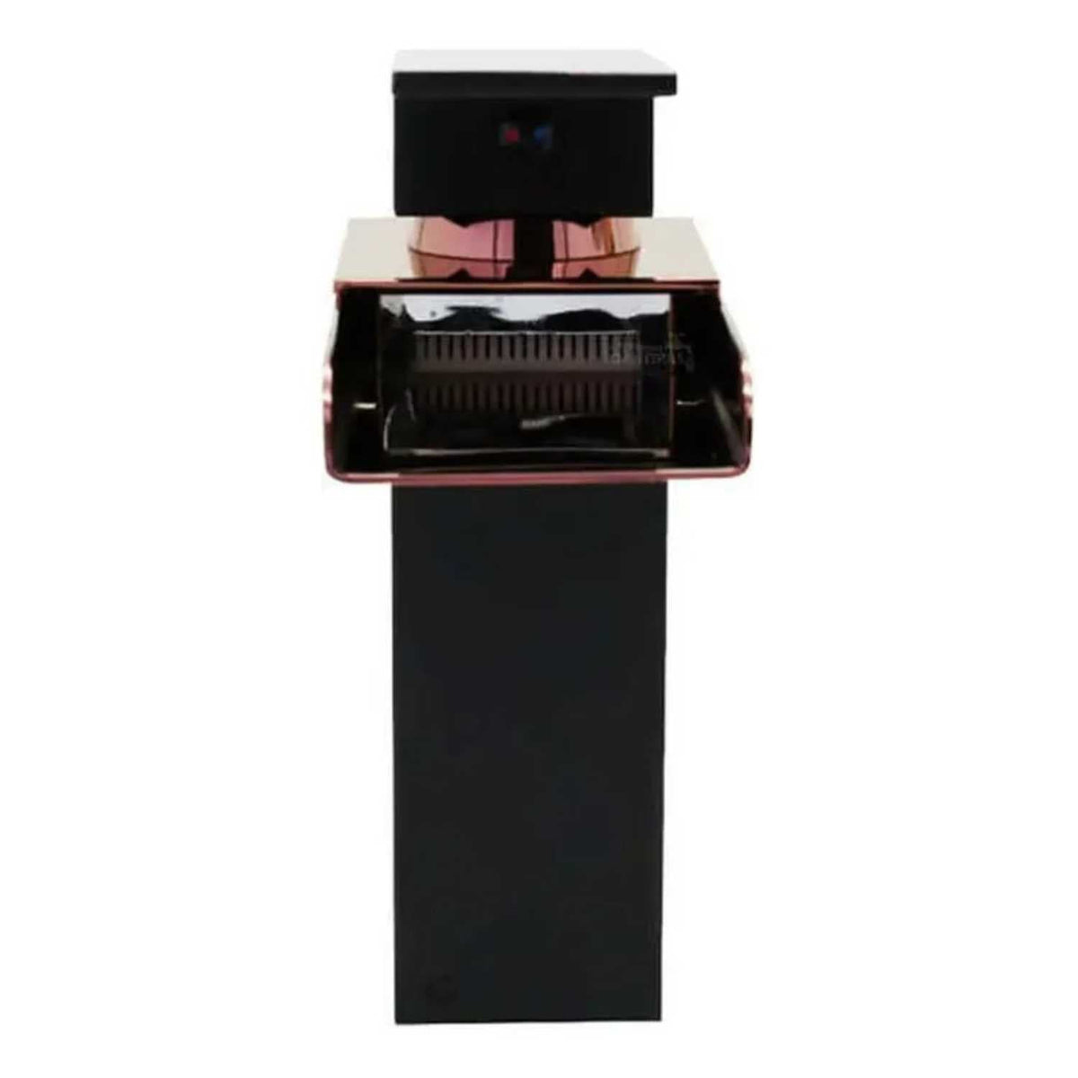 Grifería Monocontrol Lavamanos Cascada Negro Y Oro Rosa 18 cm