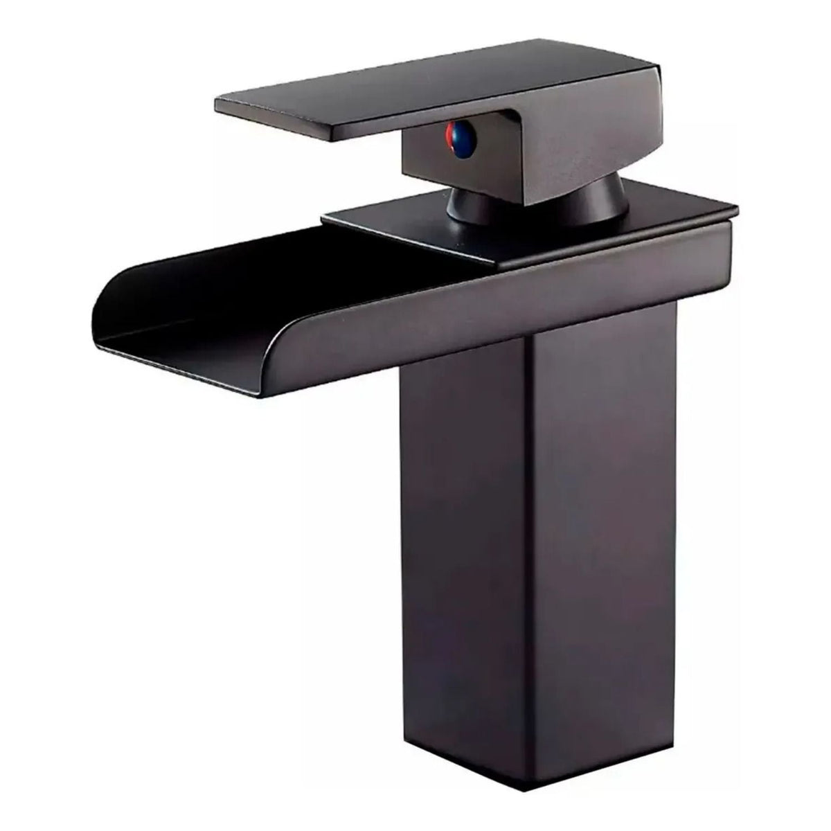 Grifería Monocontrol Lavamanos Cascada Negro Mate 20 cm