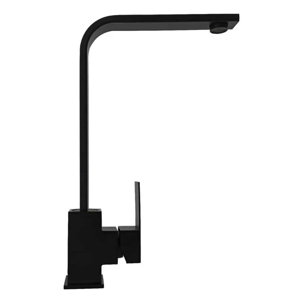Grifería Monocontrol Lavaplatos Cuello En L Negro Mate 34 cm