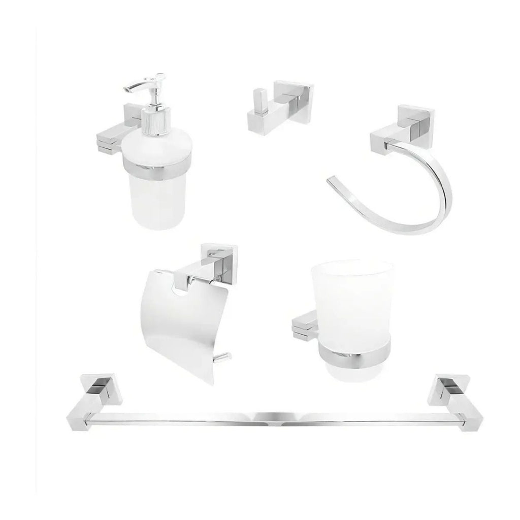 Kit de Accesorios de Baño Cromado de 6 Piezas