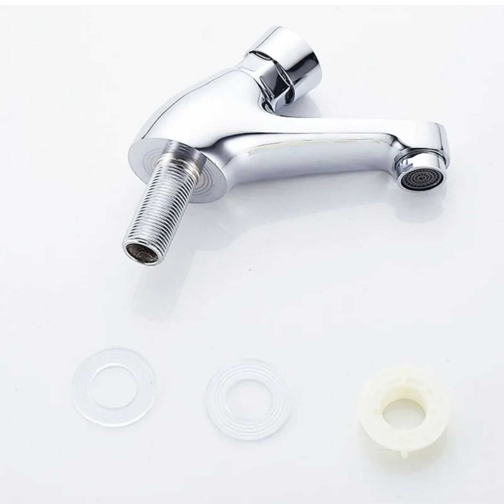 Llave Lavamanos Push Cromada Con Cierre Automático