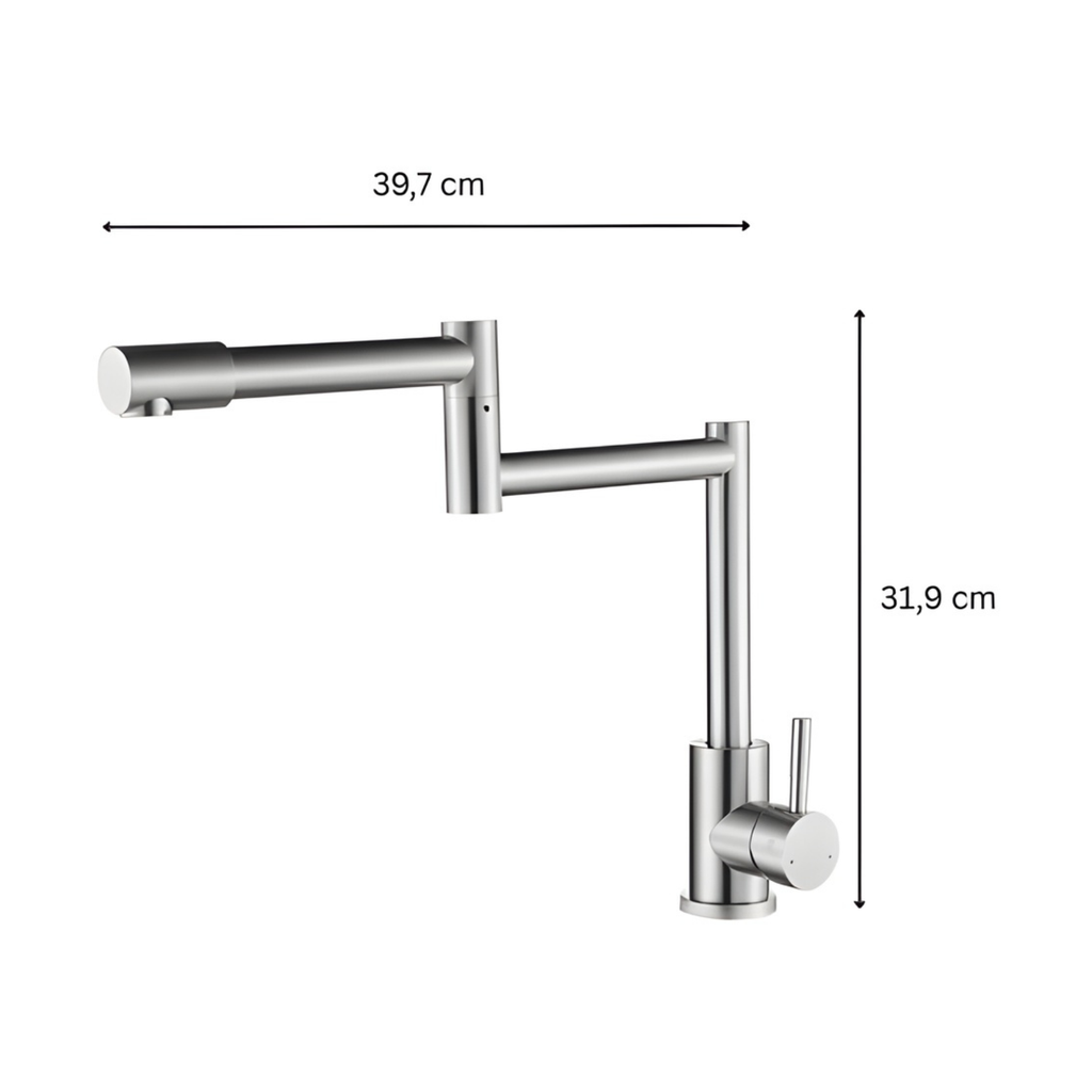 Grifería Monocontrol Cuello Plegable Niquel Texturizado Sovrano