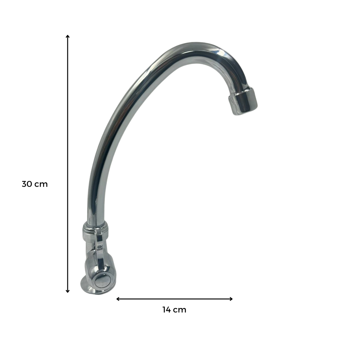 Grifería para Lavaplatos Cuello Alto Cromada 32,5 cm