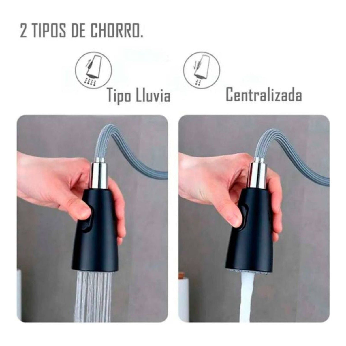 Grifería Monocontrol Lavaplatos Extensible Negro