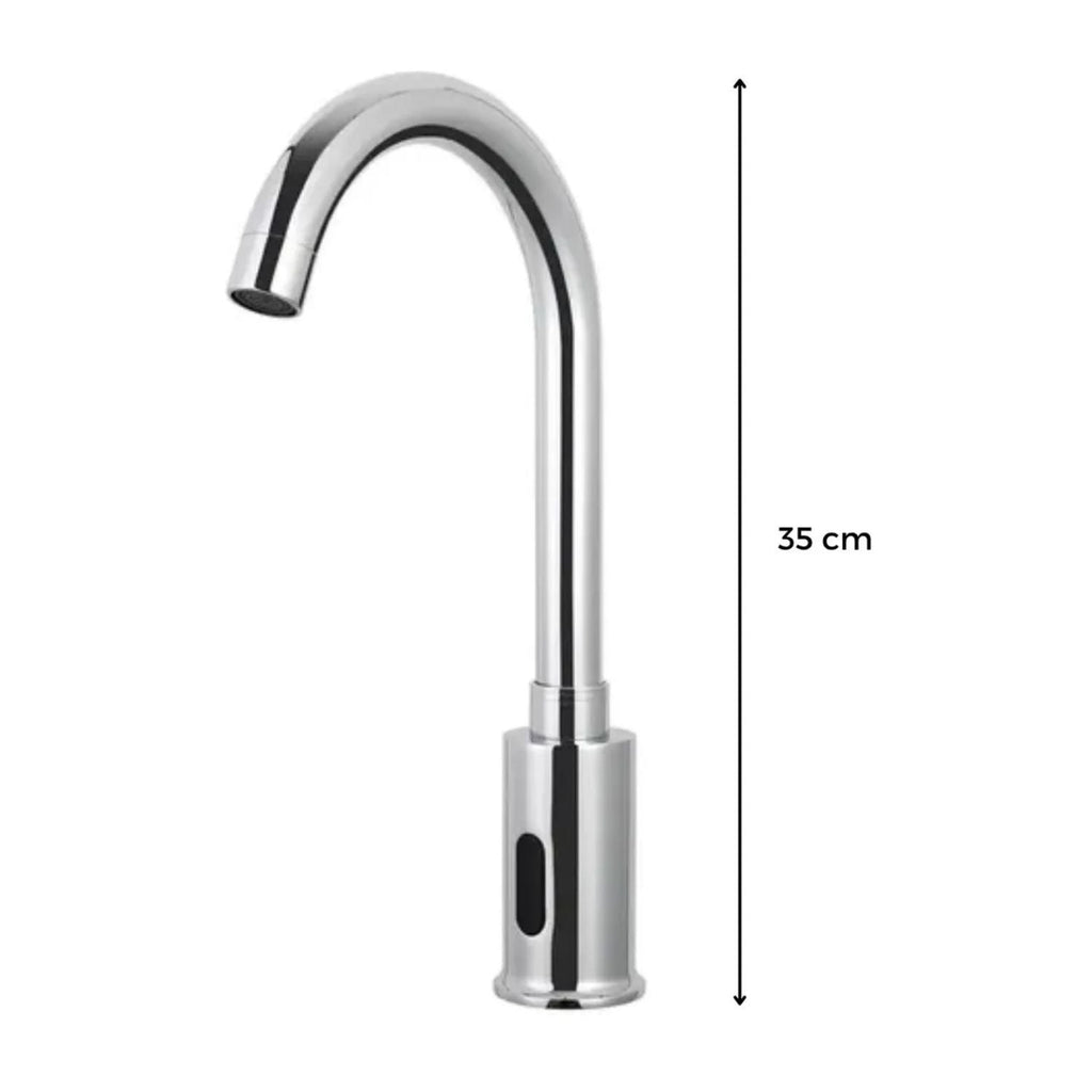 Grifería Sensor Lavamanos Cuello Alto Infrarrojo Hibrida Cro